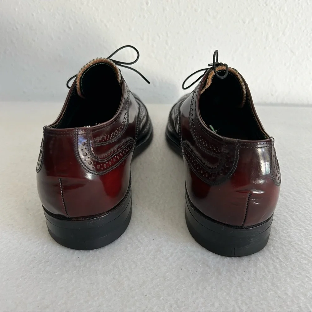 Vintage Florsheim Imperial Brown Wingtip Shoes Men's Size US 9B
